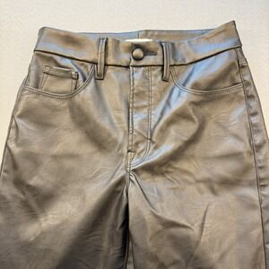 Good American Faux Black Leather‎ Women's Size 4 /27 Straight Leg Pants